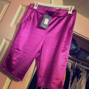 Silky fashion nova biker Bermuda knee new pink